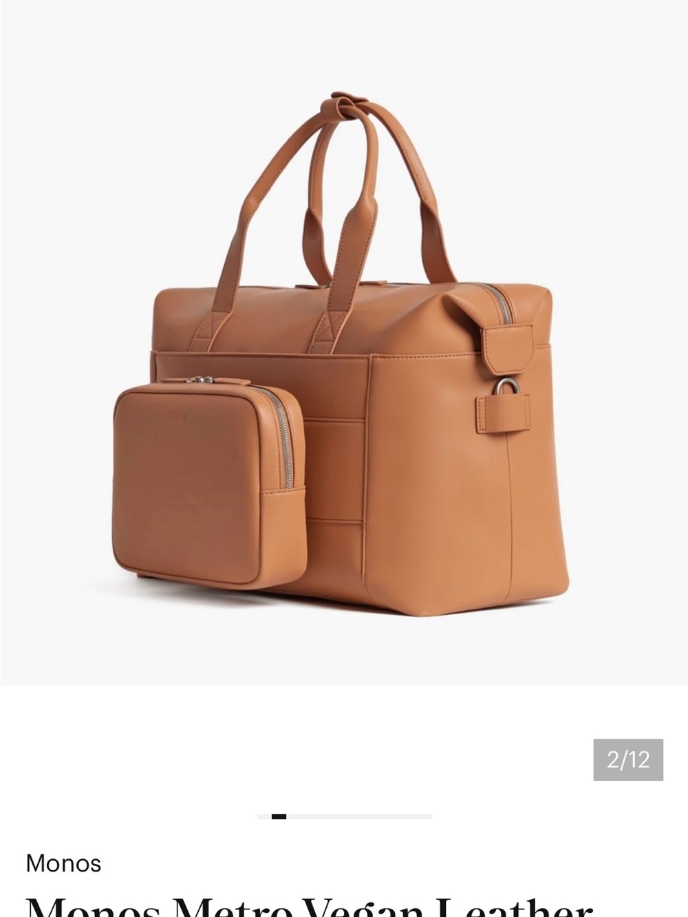 Monos Metro Vegan Leather Travel Bag in Tan